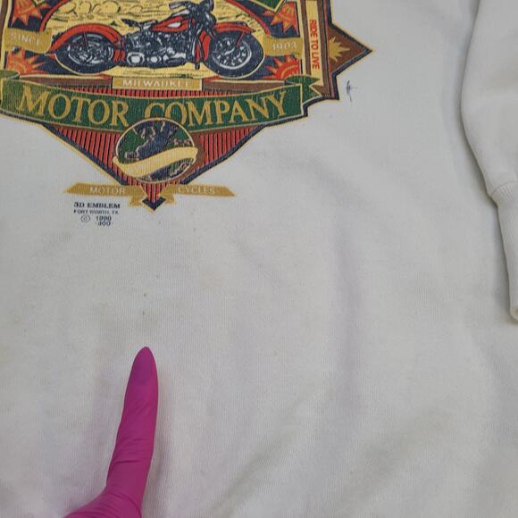 Vintage Harley-Davidson Sweatshirt Womens L 21x23 3D-Emblem - Picture 5 of 15